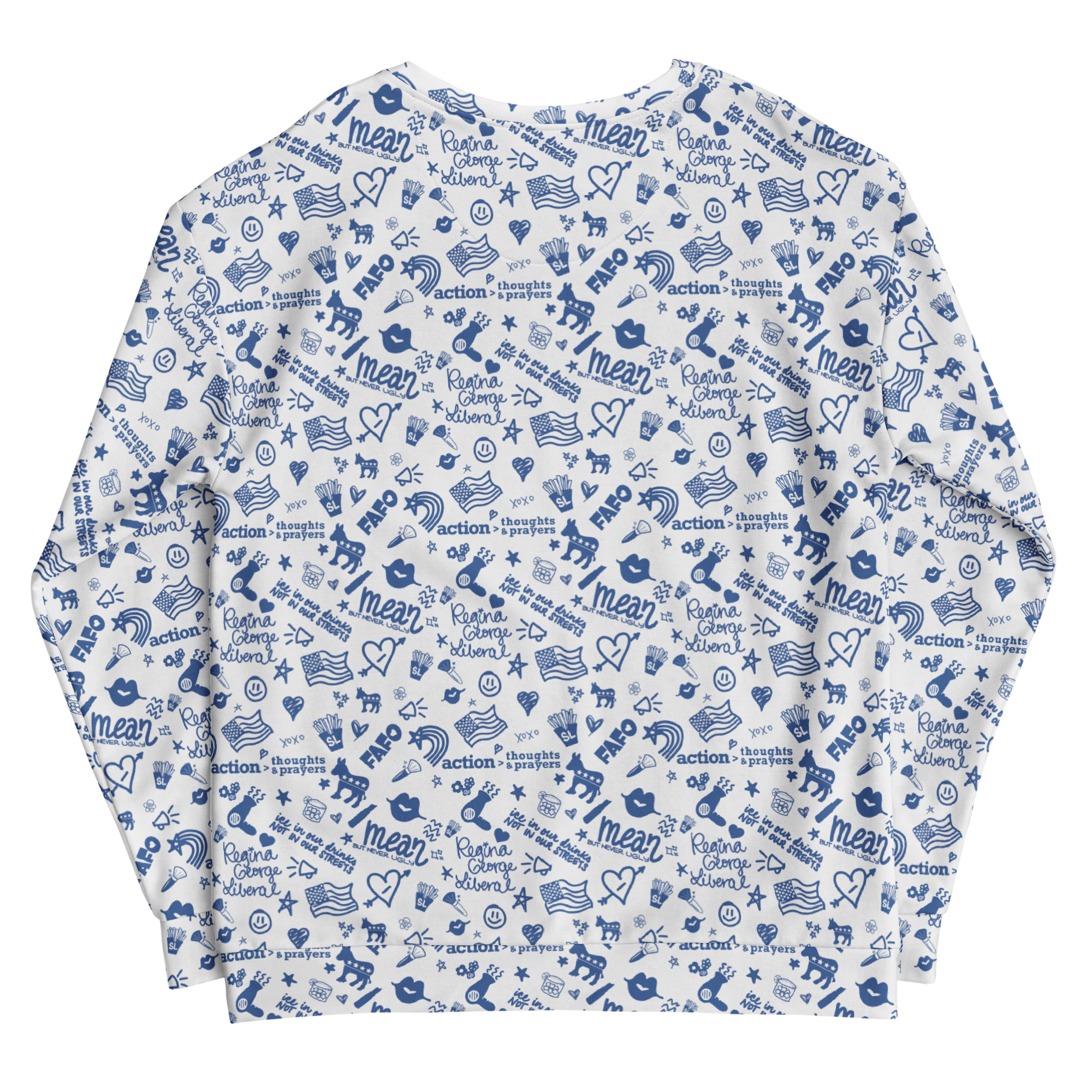 Blue Pattern Crewneck Sweatshirt