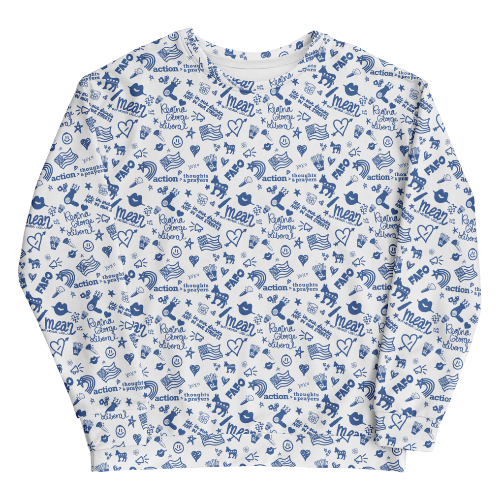 Blue Pattern Crewneck Sweatshirt