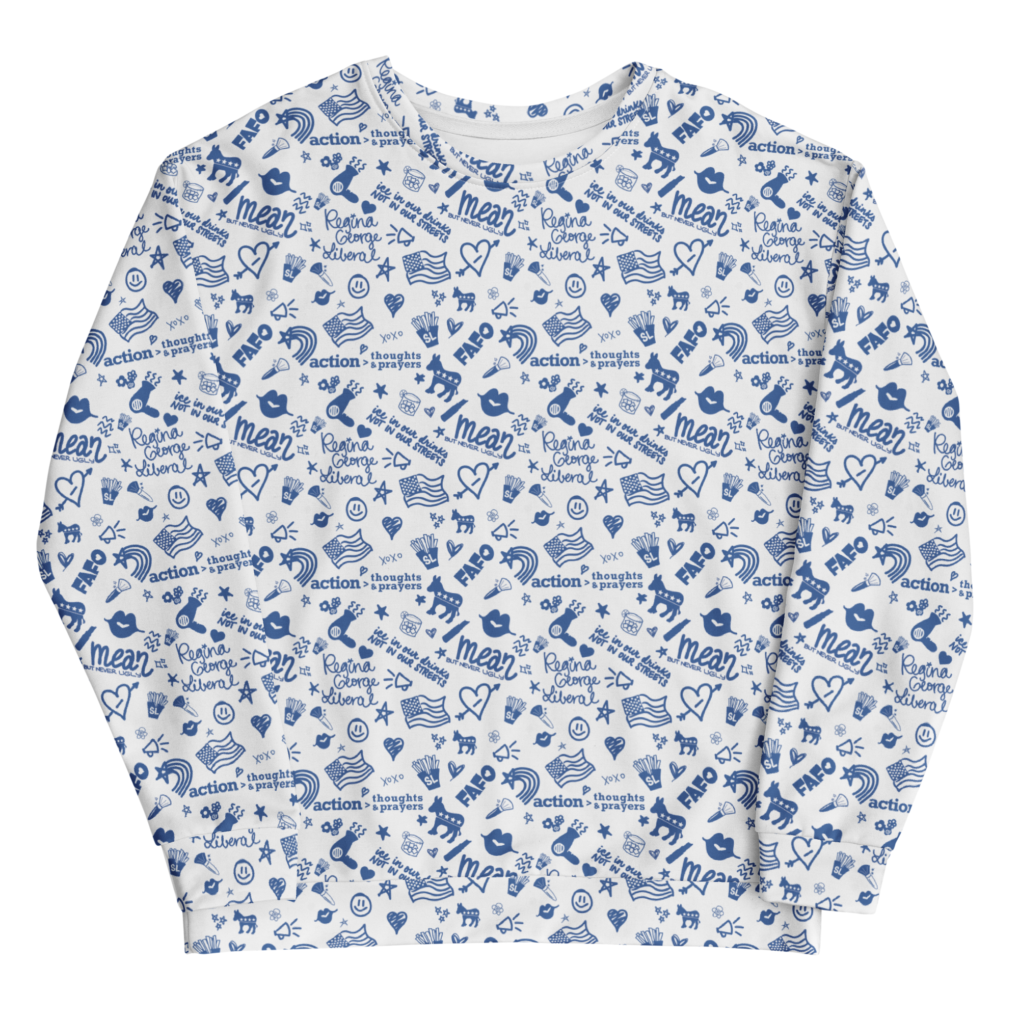 Blue Pattern Crewneck Sweatshirt